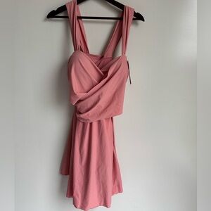 COCOPEAR SWIM DRESS SKIRTED Women 4XL Pink Blush Built In Short Tank Ruched NEW